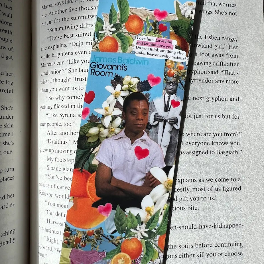 James Baldwin Floral Bookmark