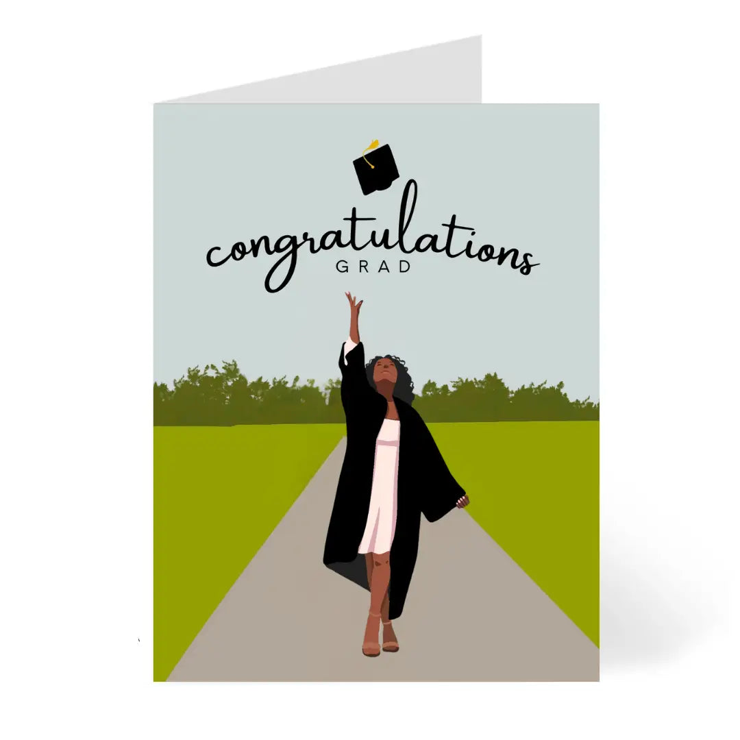 Hat Toss Grad Greeting Card