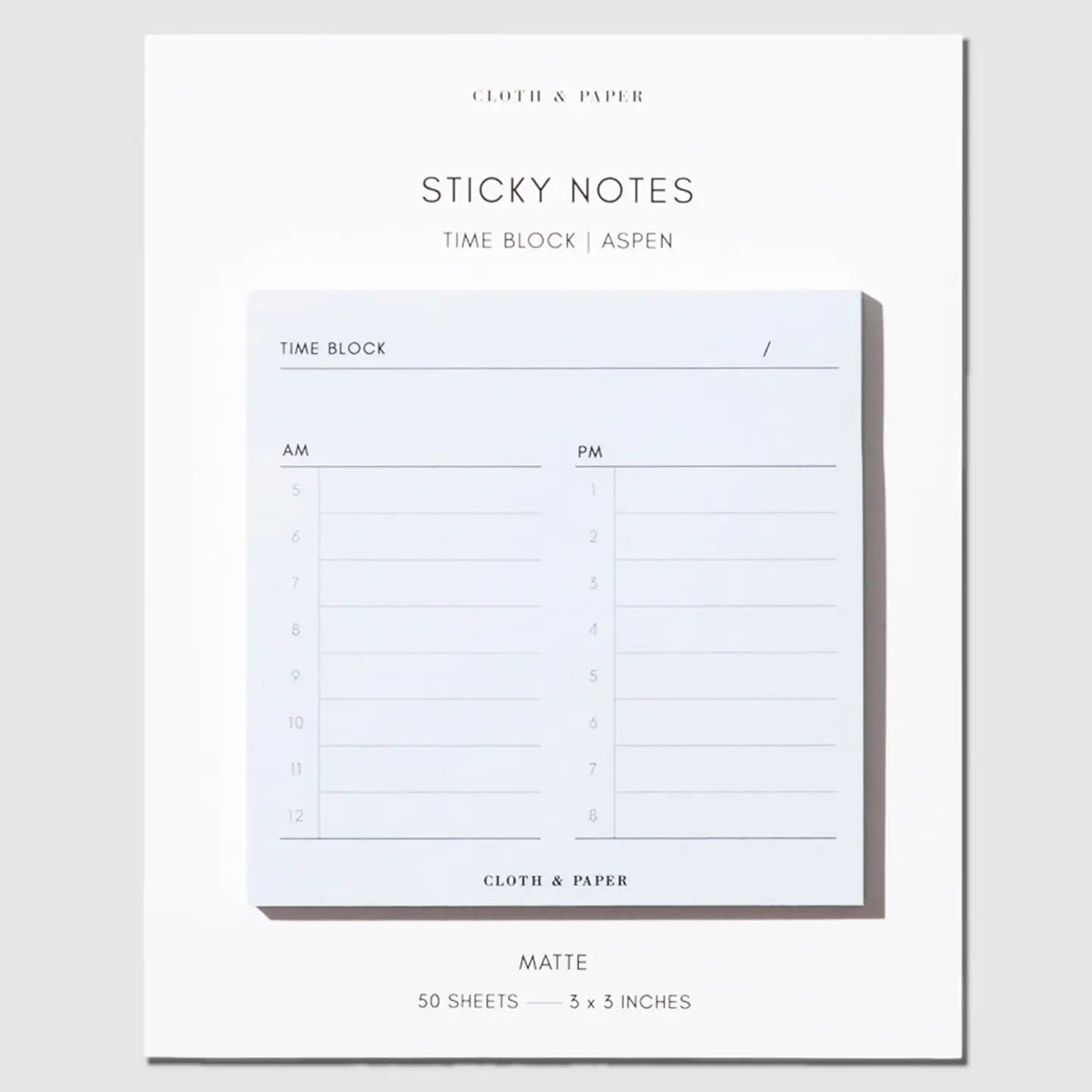 Time Block Sticky Note