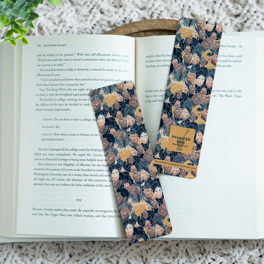 Black Women Faces Line Art Bookmark - Colored
