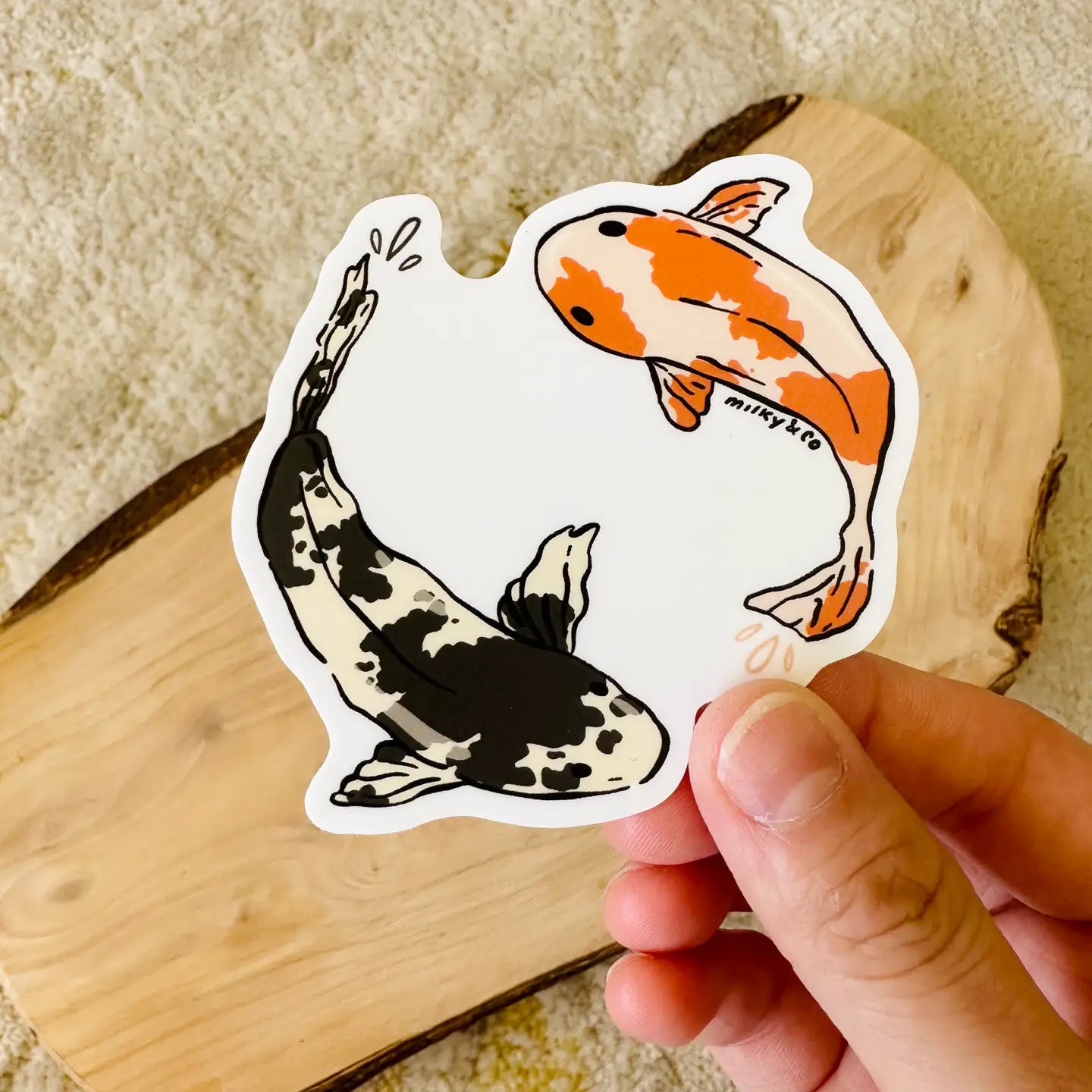 Koi Fish Duo Waterproof Vinyl Sticker