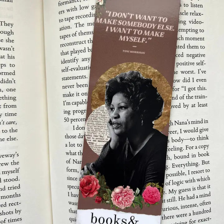 Toni Morrison Floral Bookmark