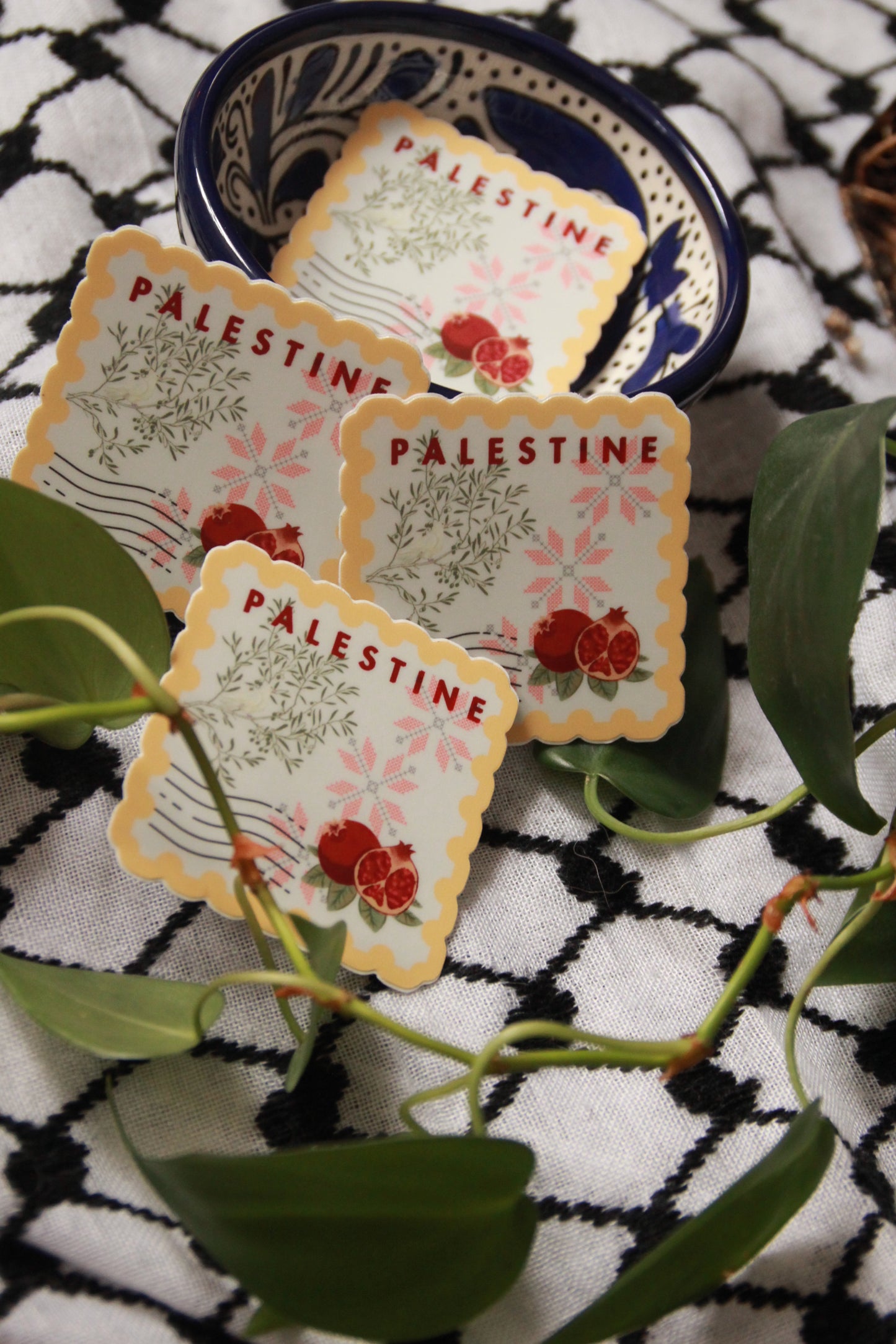 Yellow Pomegranate Palestine Sticker