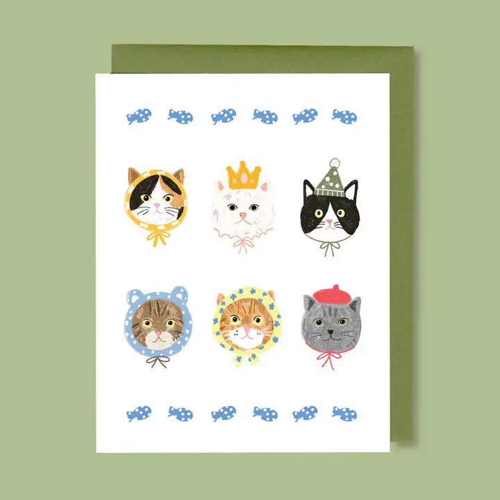 Cats in Hats Greeting Card