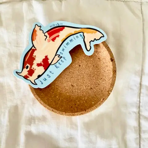 Just Keep Swimming Koi Fish Vinyl Sticker