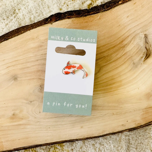 Orange Koi Fish Enamel Pin
